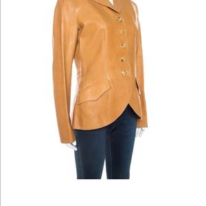 Hermes Tan Leather Jacket sz 44 Fr / 12 US NWT